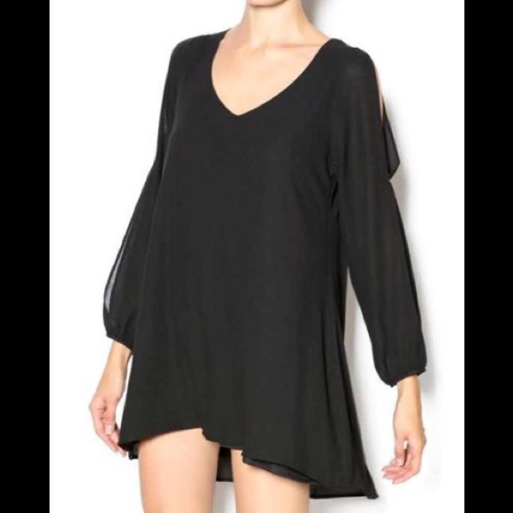 PRICE DROP! Lulu’s black sheer open sleeve dress